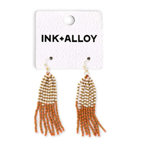 Game Day Tassel Seed Bead Earrings