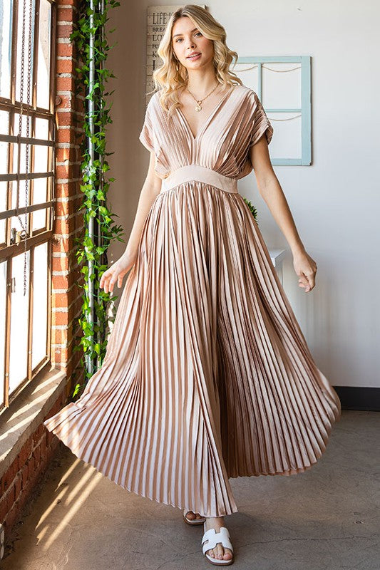 Gold Pleated Dress Medium Gold Pleated Dress Medium