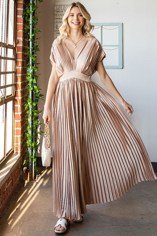 Gold Pleated Dress