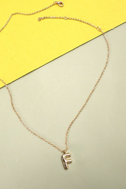 Bubble Balloon Initial Necklace