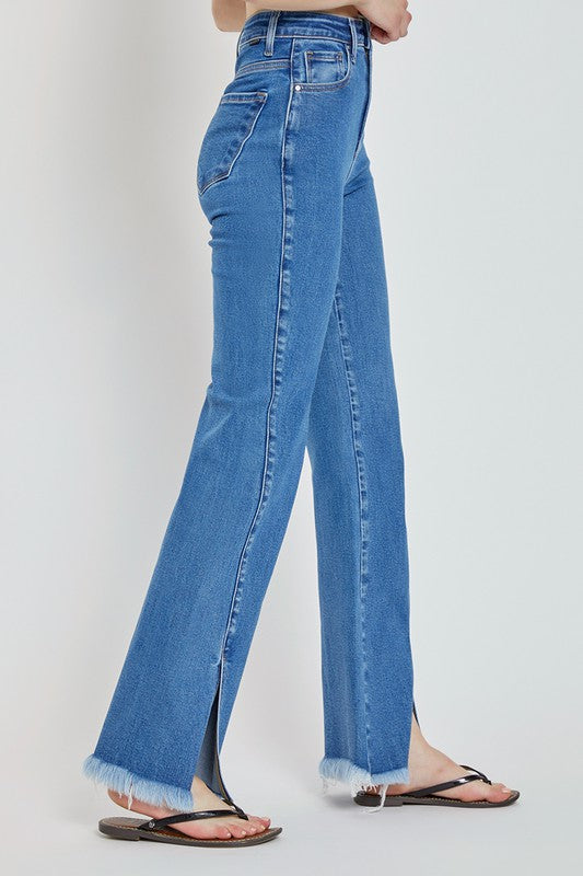 High Rise Front Split Jeans