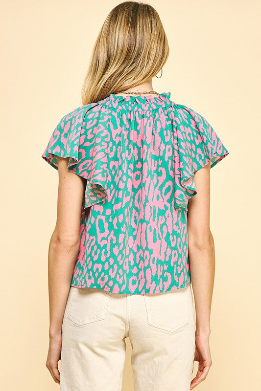 Jade Animal Print Top