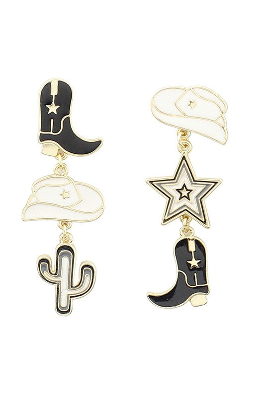 Enamel Cowboy Earrings