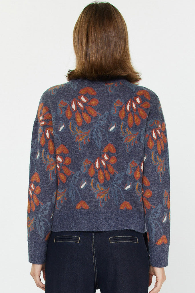Denim Floral Sweater