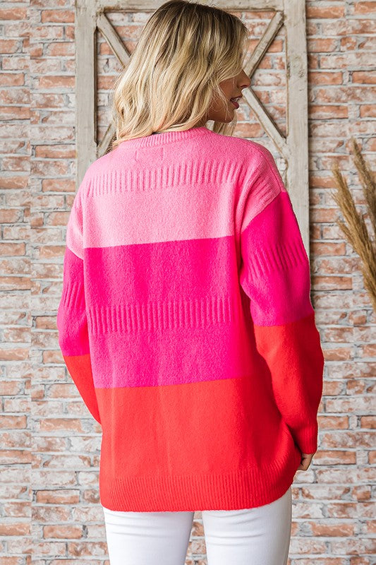 Pink Block Sweater