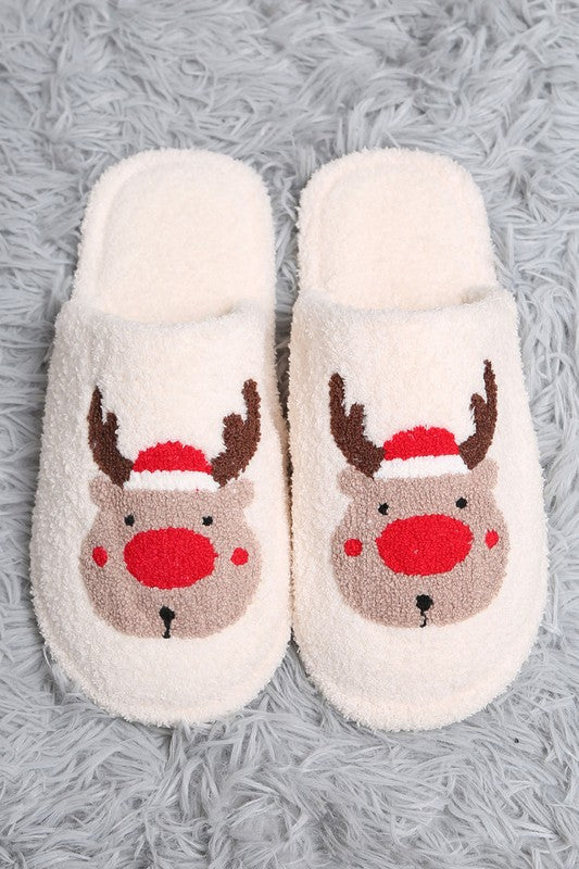 Fuzzy Holiday Slippers