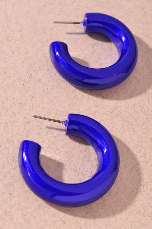 Colored Metallic Hoop Earrings