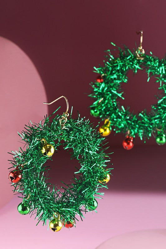 Tinsel Wreath Earrings