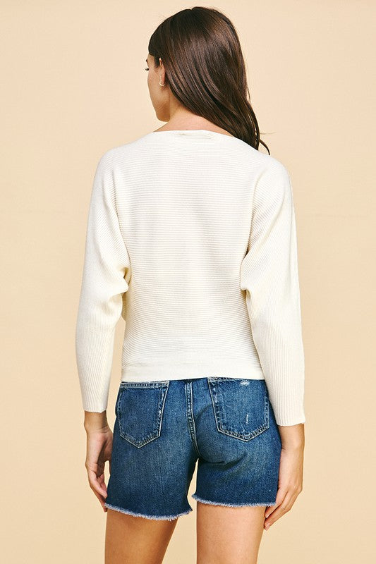 Ribbed Dolman Sweater