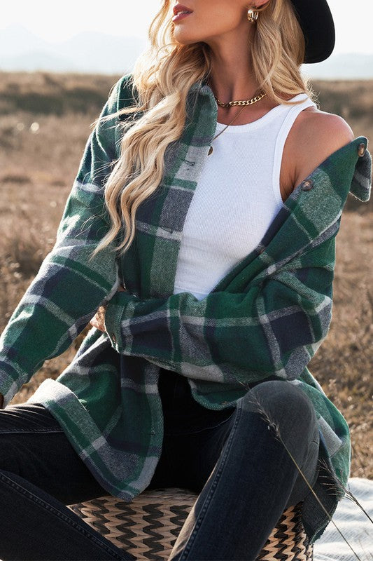 Longline Plaid Shacket