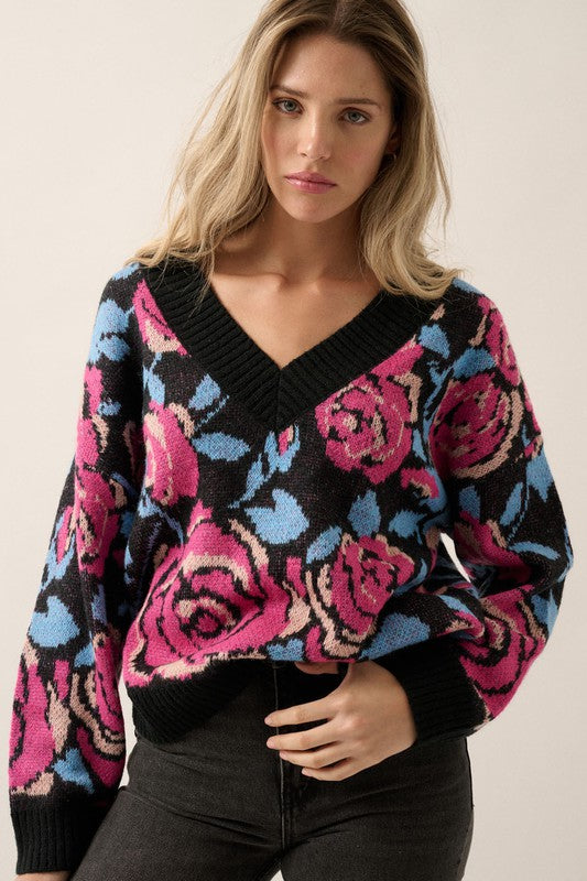 Bold Floral Sweater