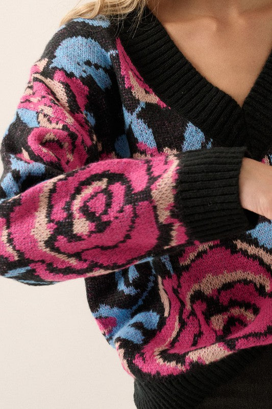 Bold Floral Sweater