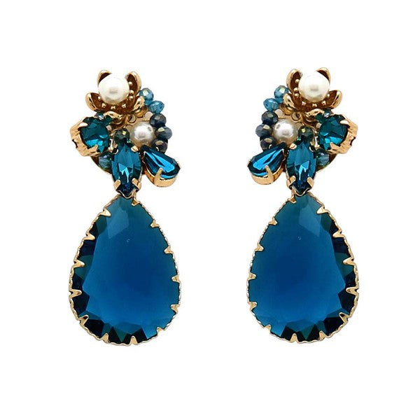 Crystal Cluster Earrings, 6 Colors