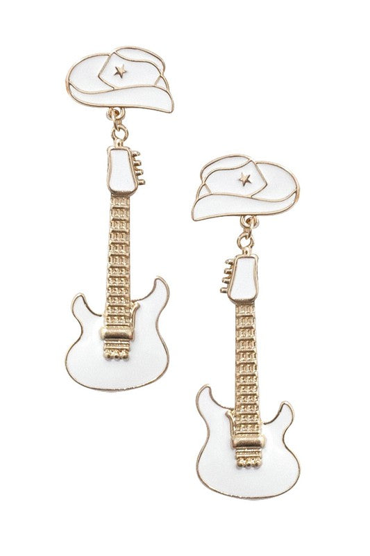 Cowboy Hat & Guitar Earrings