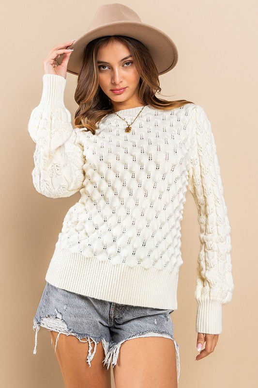 Ivory Textured Sweater