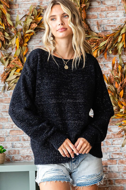 Black Lurex Soft Sweater