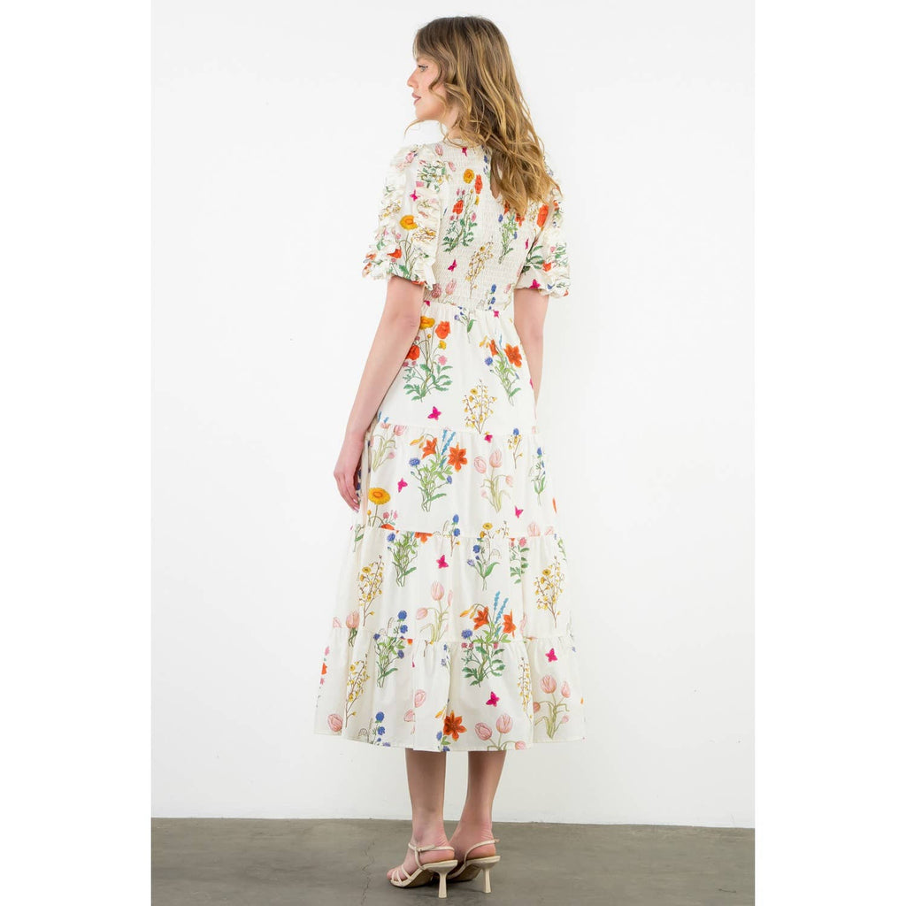 Organic Floral Smocked Dress