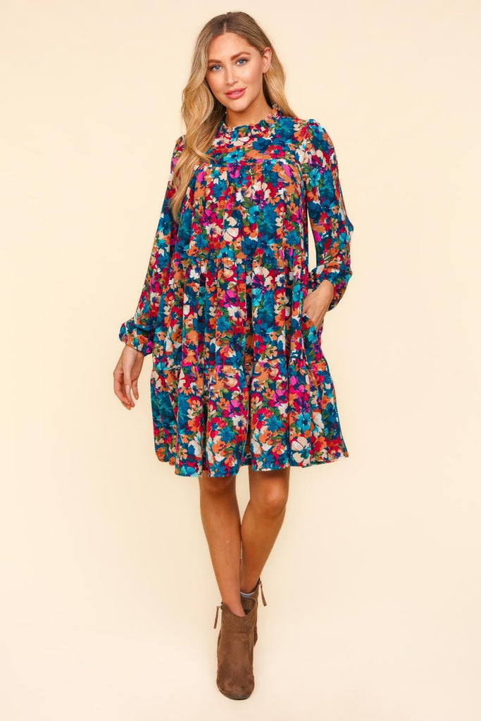 Teal Floral Dress