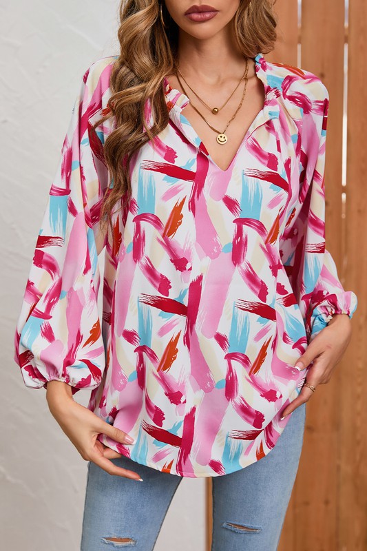 Pink Abstract Top