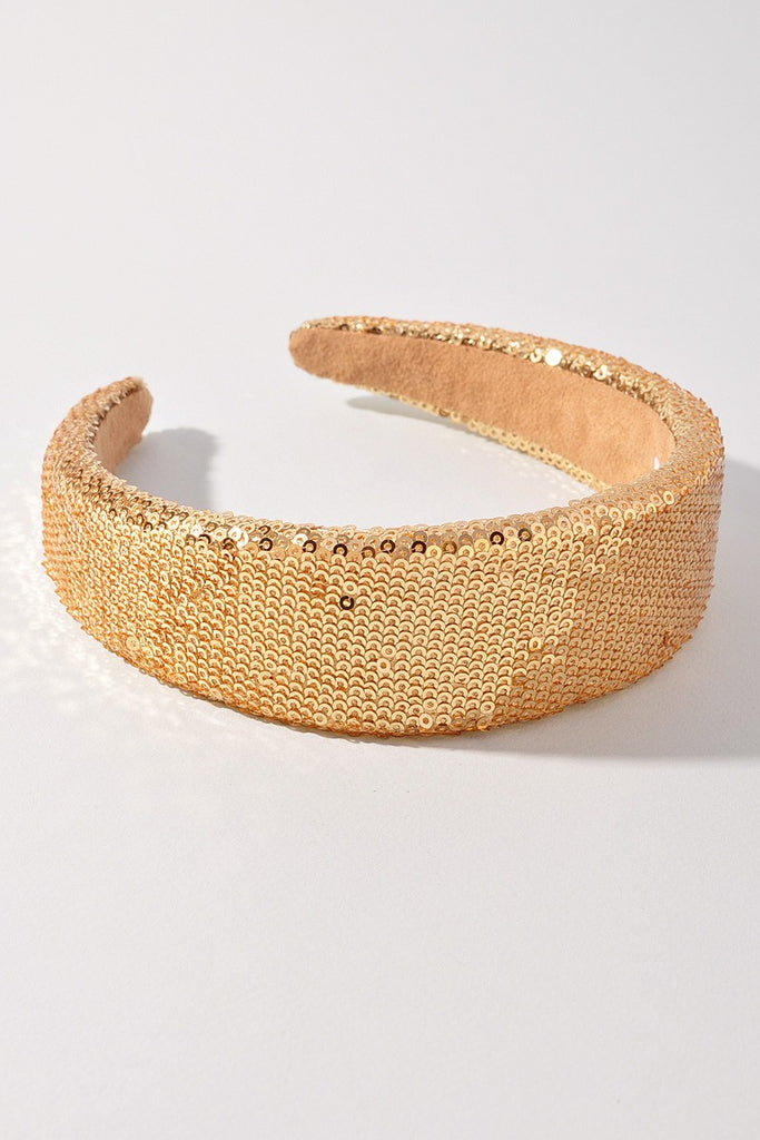 Sequin Flat Headband, Gold or Silver
