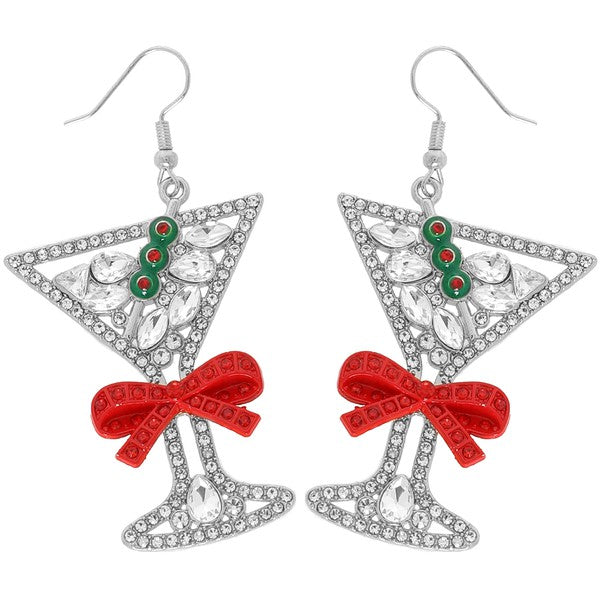 Rhinestone Martini Earrings