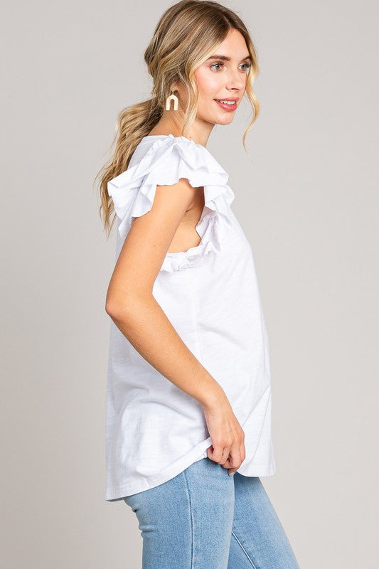 White Tiered Sleeve Top
