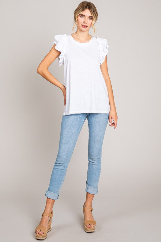 White Tiered Sleeve Top