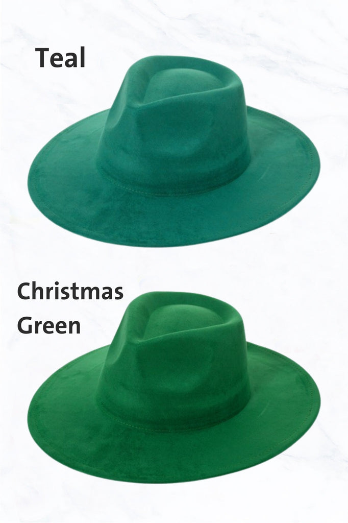 Suede Large Brim Fedora Hat