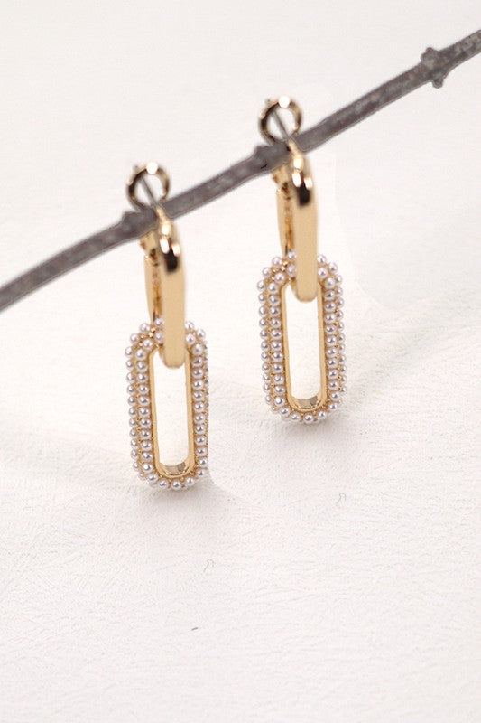 Pearl Chain Link Earrings