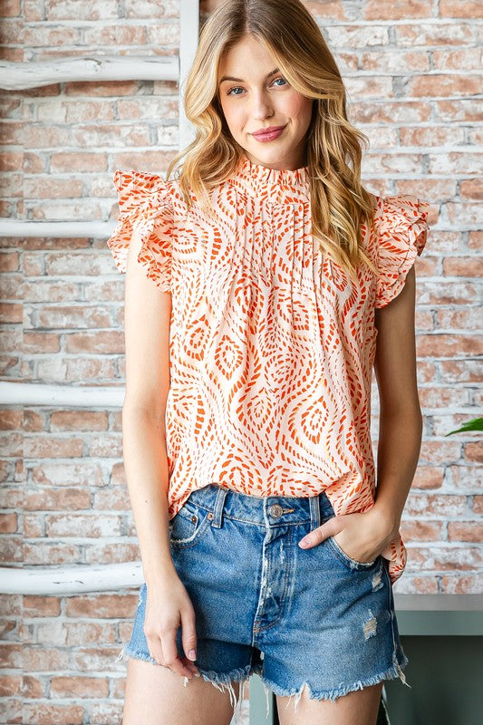 Peach Feather Top