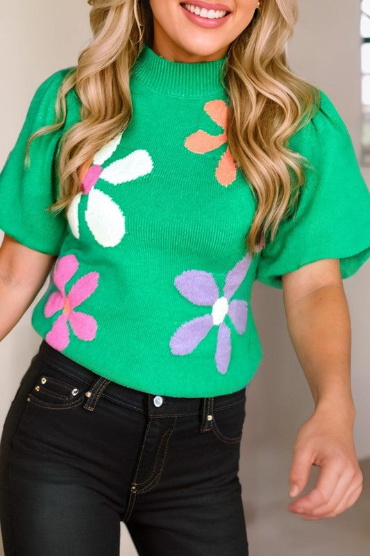 Bubble Floral Sweater