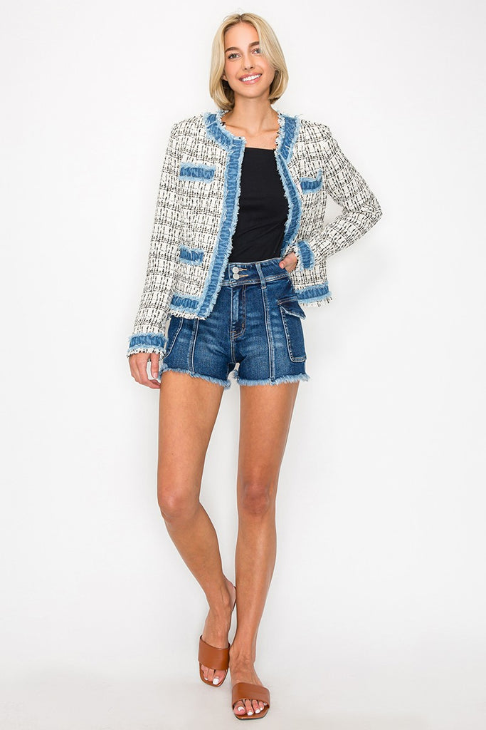 Tweed Denim Blazer