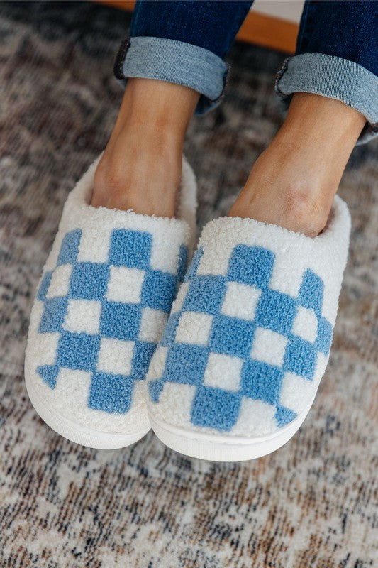 Fuzzy Check Slippers