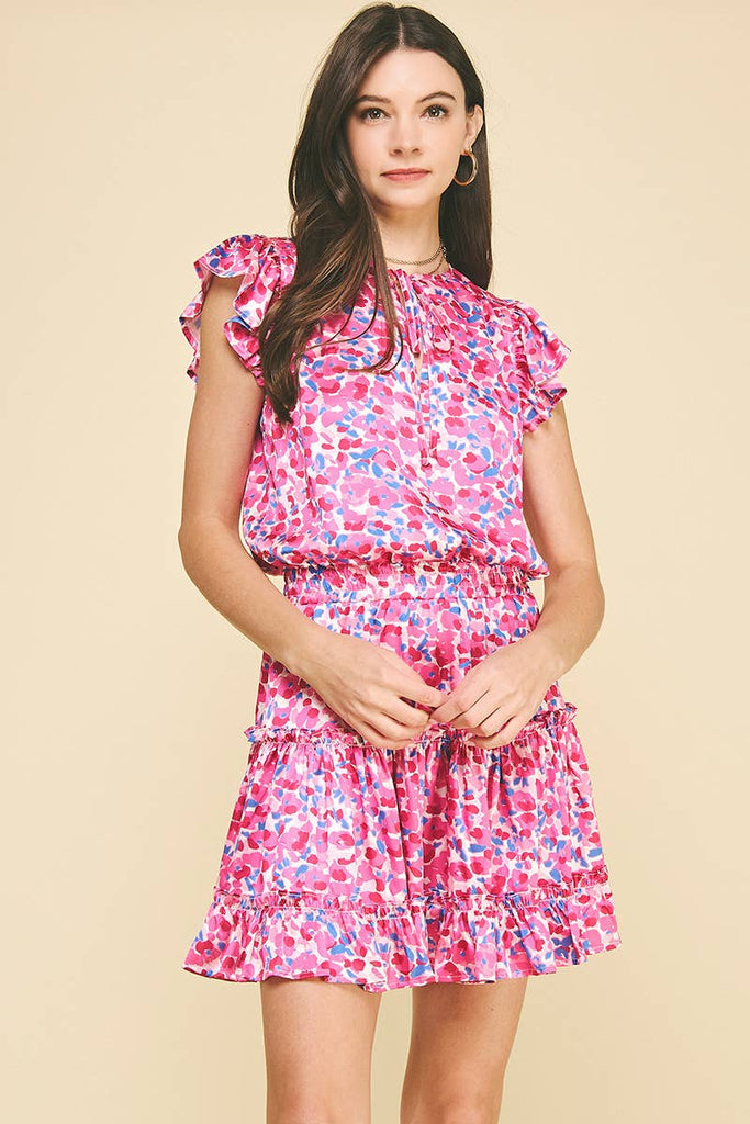 Pink Mini Floral Dress