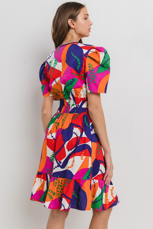 Abstract Print Little Tatum Dress