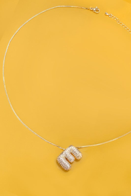 Pave Bubble Balloon Initial Necklace