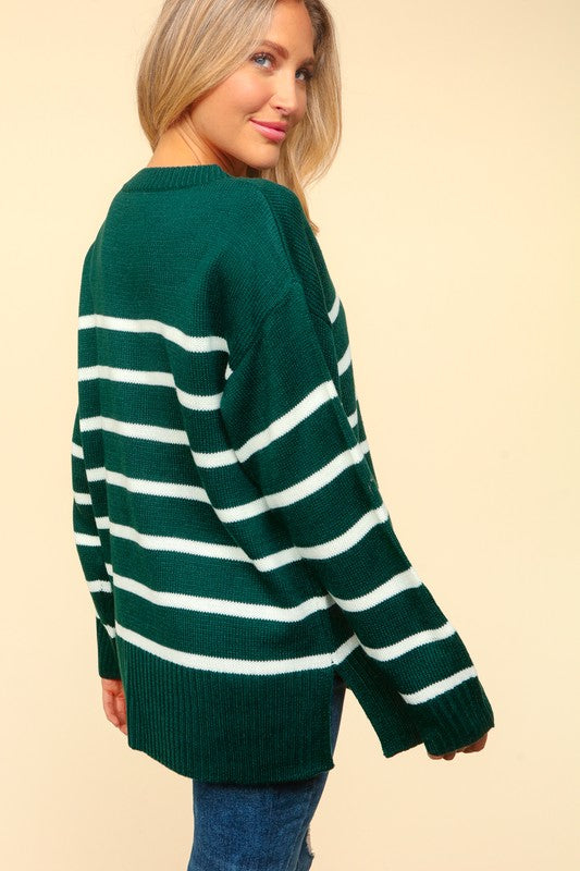 Cozy Saturday Striped Sweater