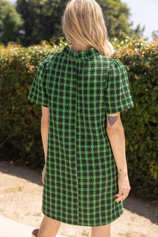 Green Houndstooth Dress Striped Box Boutique Green Houndstooth Dress Striped Box Boutique
