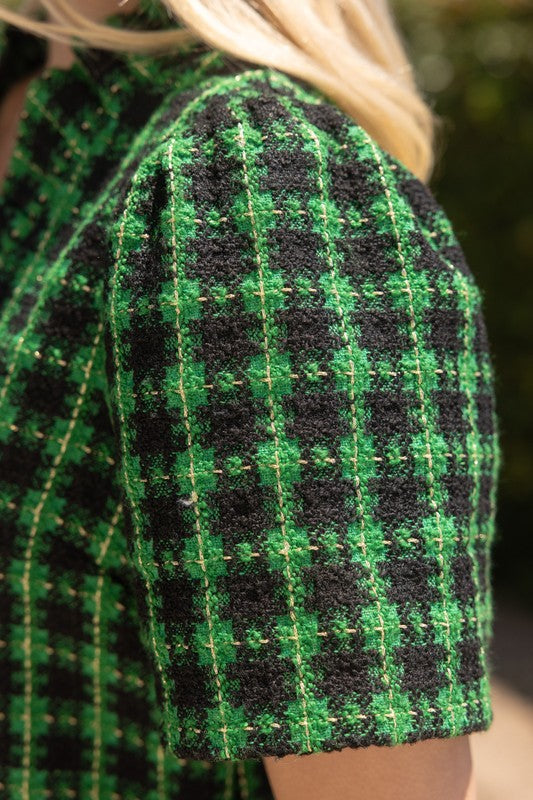 Green Houndstooth Dress Striped Box Boutique Green Houndstooth Dress Striped Box Boutique