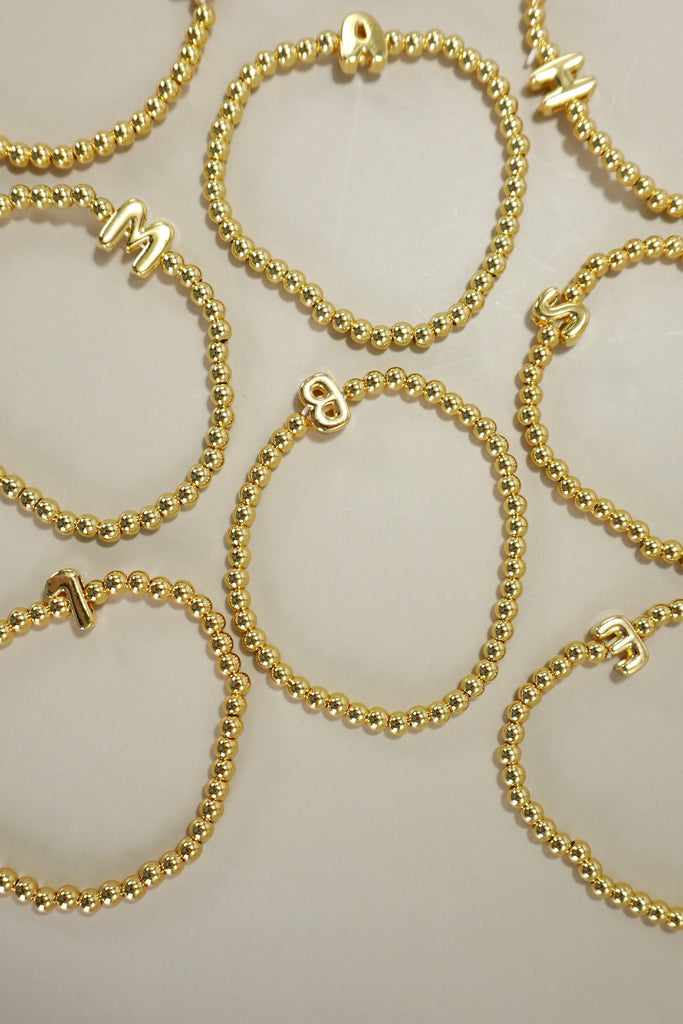 Bubble Balloon Initial Bracelet
