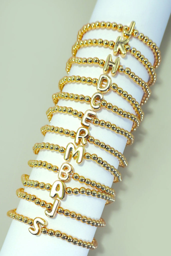 Bubble Balloon Initial Bracelet