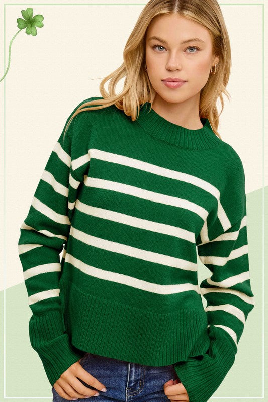 Pine Varsity Stripe Sweater