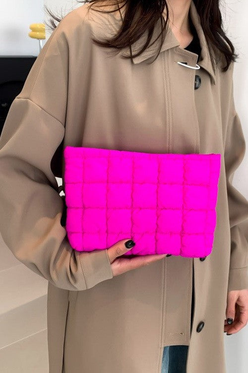 Quilted Puff Clutch Bag