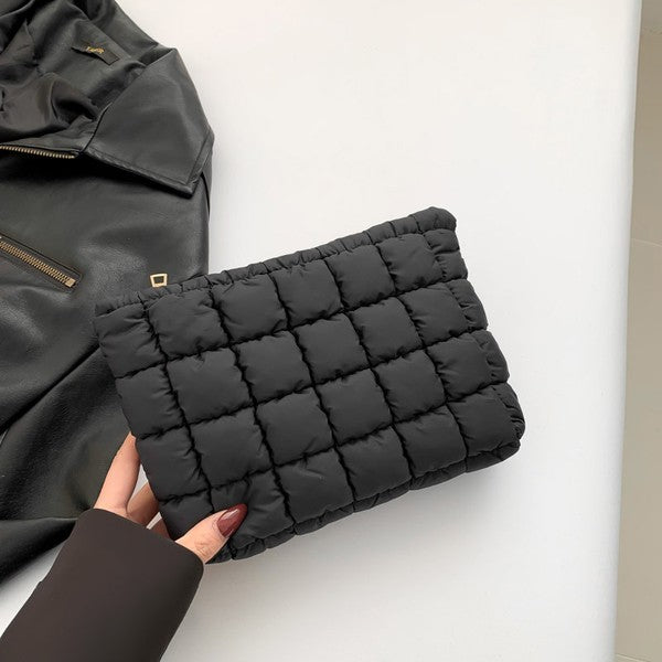 Quilted Puff Clutch Bag