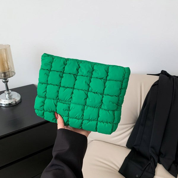 Quilted Puff Clutch Bag