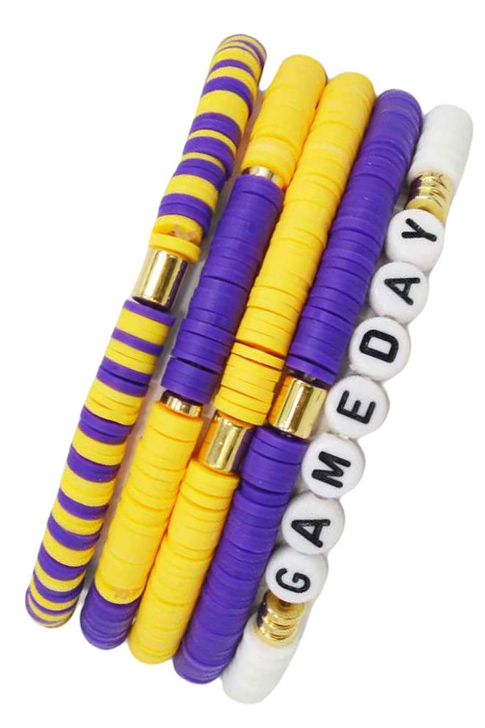 Game Day Rubber Bracelet Stack