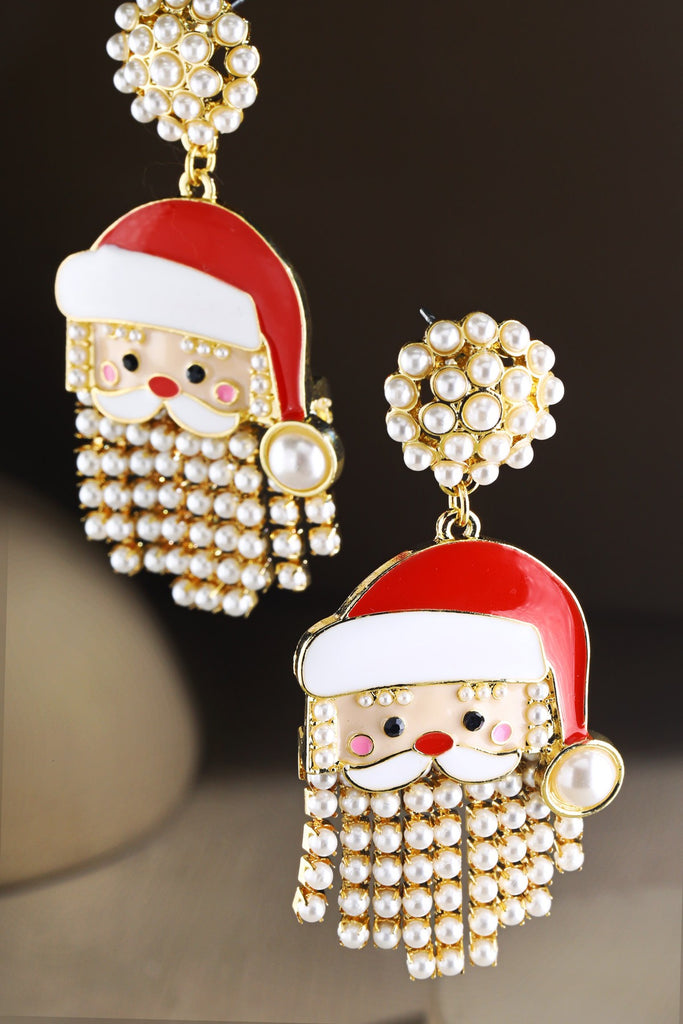 Santa Pearl Fringe Earrings