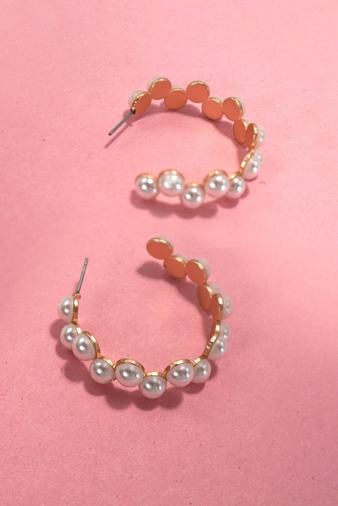 Pearl Zig Zag Hoops