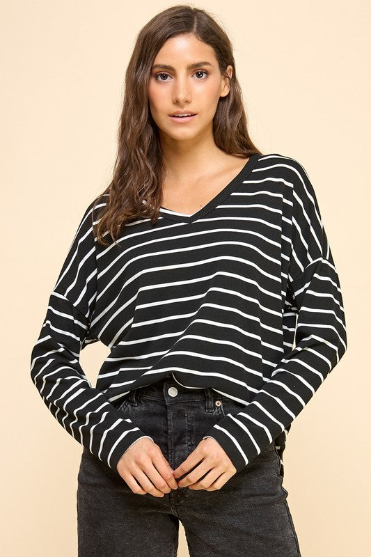 Black and White Striped Top