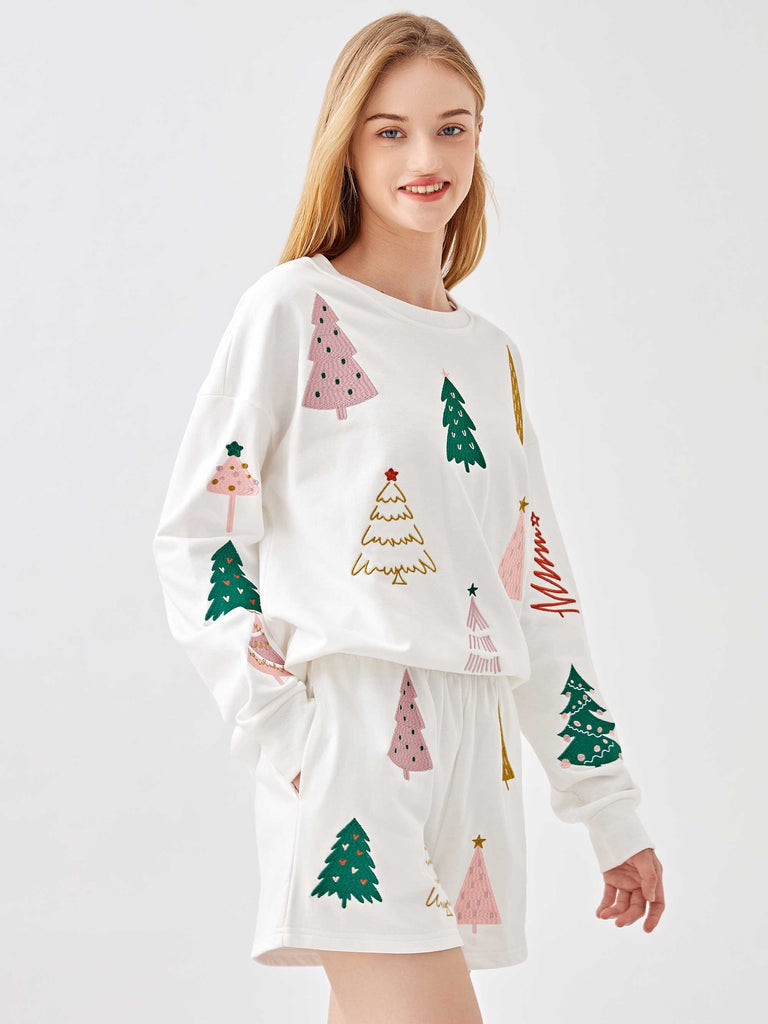 Trees Embroidered Sweatshirt